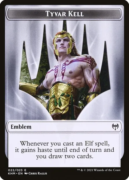Tyvar Kell Emblem, carte Magic TKHM 22 — extension Kaldheim Tokens