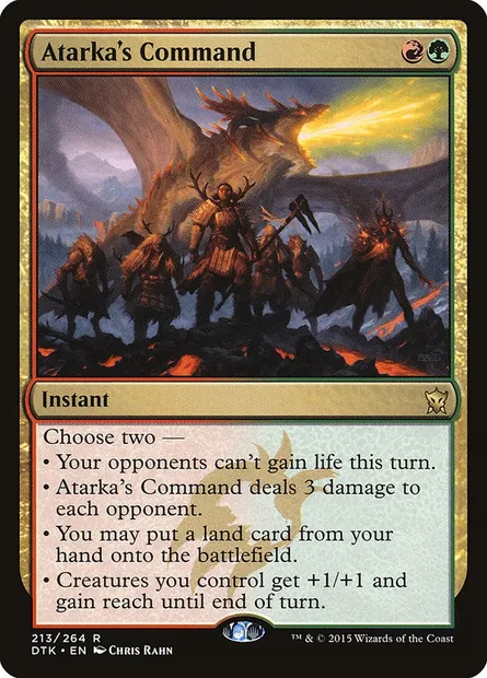 Atarka's Command, Magic card DTK 213 — Dragons of Tarkir set