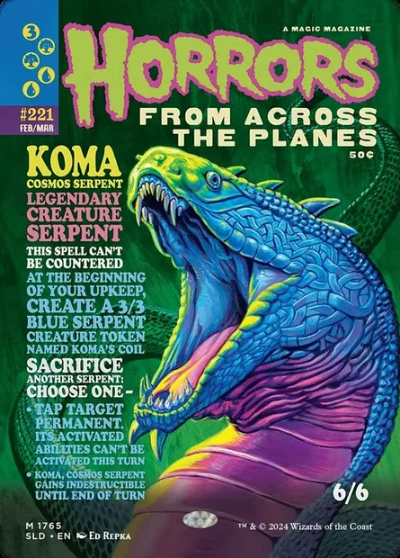 Koma, Cosmos Serpent, Magic card SLD 1765 — Secret Lair Drop set