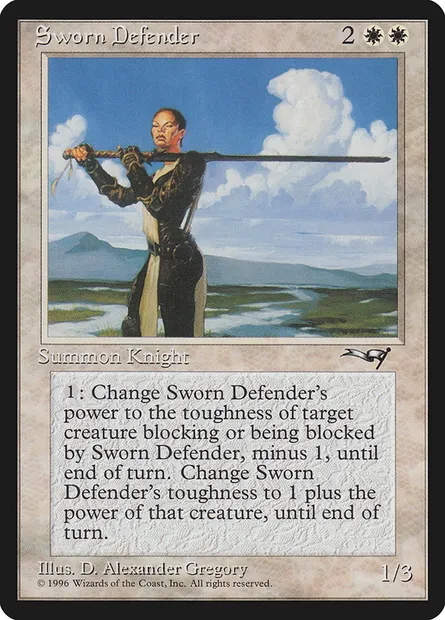 Défenseur assermenté, carte Magic ALL 19 — extension Alliances