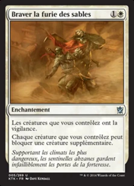 Braver la furie des sables, carte Magic KTK 5 — extension Les Khans de Tarkir