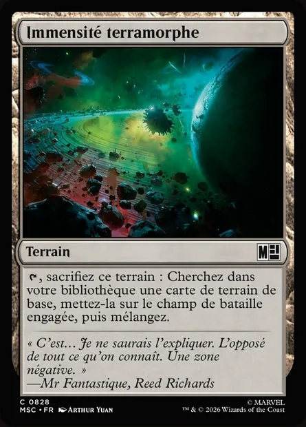 Immensité terramorphe, carte Magic MSC 828 — extension Marvel Super Heroes Commander