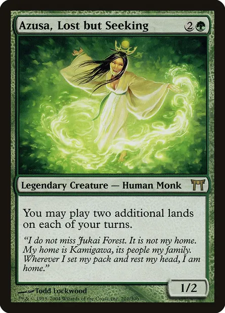 Azusa, égarée mais en quête, carte Magic CHK 201 — extension Guerriers de Kamigawa