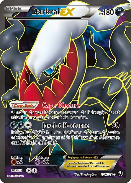 Darkrai-EX, carte Pokémon DEX 107 — extension Explorateurs Obscurs