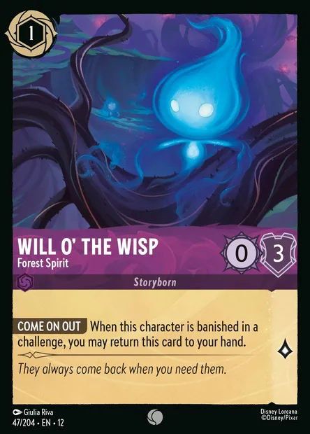 Will o' the Wisp - Forest Spirit, Disney Lorcana card CH12-047 — Wilds Unknown set