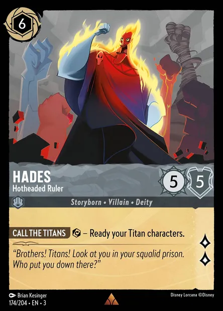 Hades - Hotheaded Ruler, Disney Lorcana card CH3-174 — Into the Inklands set