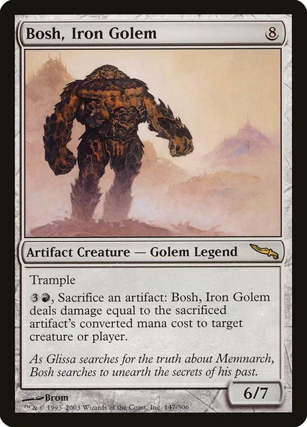 Bosh, Iron Golem, Magic card MRD 147 — Mirrodin set