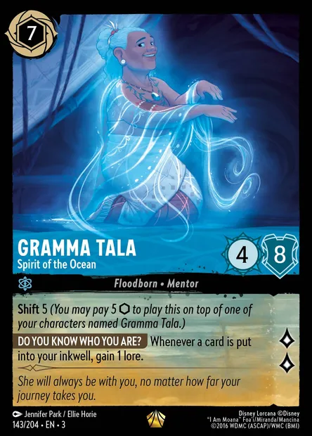 Gramma Tala - Spirit of the Ocean, Disney Lorcana card CH3-143 — Into the Inklands set