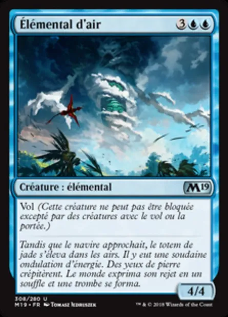 Élémental d'air, carte Magic M19 308 — extension Core Set 2019