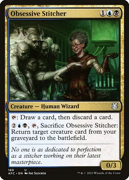 Obsessive Stitcher, Magic card AFC 189 — Forgotten Realms Commander set
