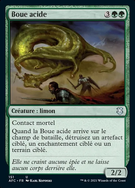 Boue acide, carte Magic AFC 151 — extension Forgotten Realms Commander
