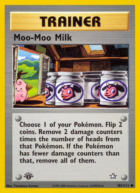 Moo-Moo Milk, Pokémon card NG 101 — Neo Genesis set