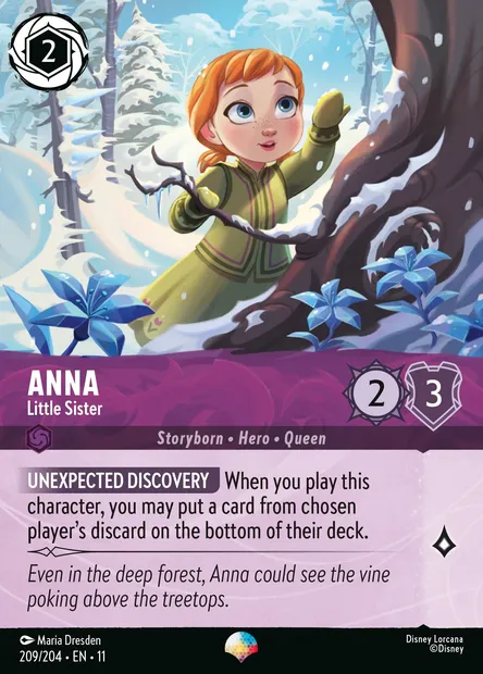 Anna - Little Sister, Disney Lorcana card CH11-209 — Winterspell set