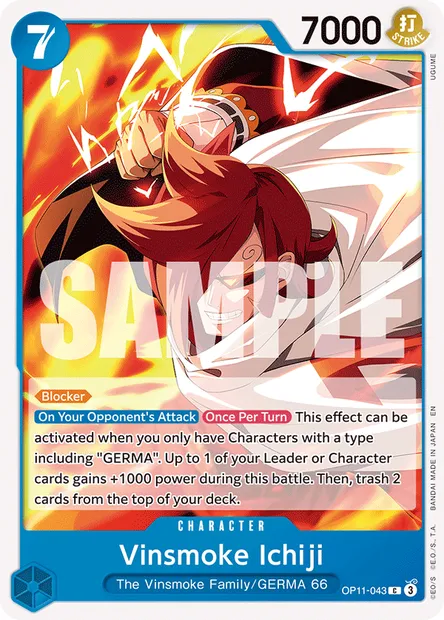 Vinsmoke Ichiji, One Piece card OP11-043 — A FIST OF DIVINE SPEED set