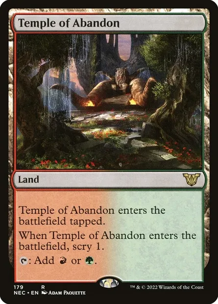Temple of Abandon, Magic card NEC 179 — Neon Dynasty Commander set