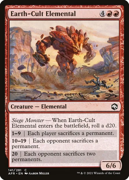 Earth-Cult Elemental, Magic card AFR 141 — Adventures in the Forgotten Realms set