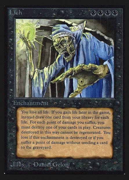 Lich, Magic card CED 114 — Collectors' Edition set