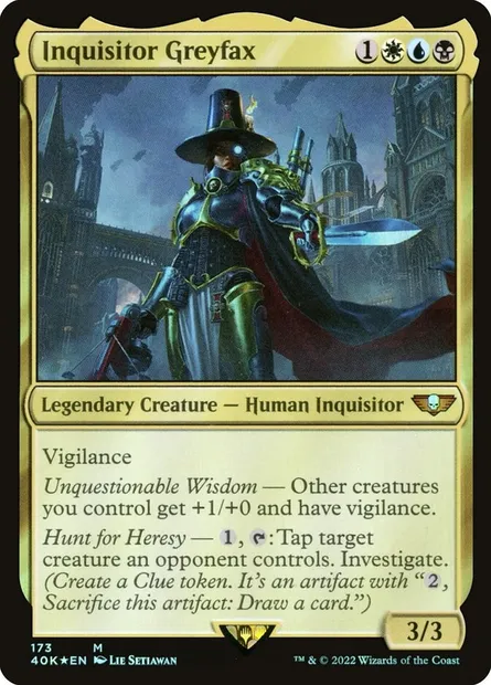 Inquisitor Greyfax, Magic card 40K 173 — Warhammer 40,000 Commander set