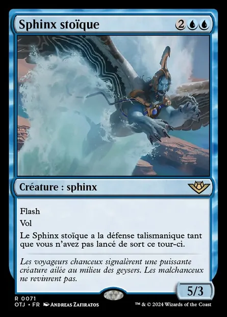 Sphinx stoïque, carte Magic OTJ 71 — extension Outlaws of Thunder Junction