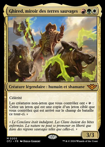 Ghired, miroir des terres sauvages, carte Magic OTJ 205 — extension Outlaws of Thunder Junction