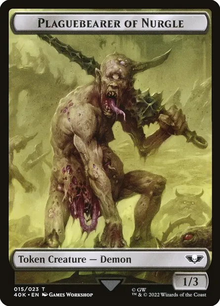 Plaguebearer of Nurgle, carte Magic T40K 15 — extension Warhammer 40,000 Tokens
