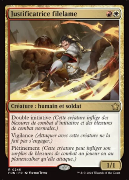 Justificatrice filelame, carte Magic FDN 246 — extension Foundations