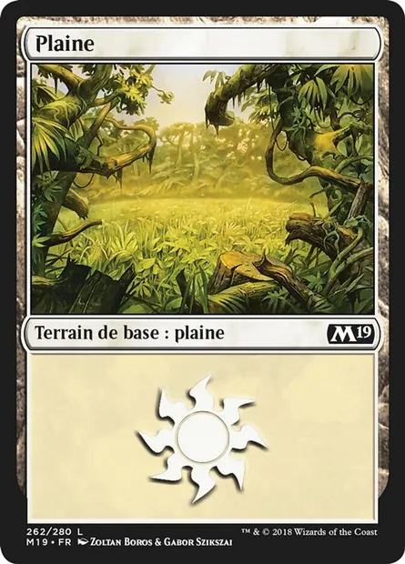 Plaine, carte Magic M19 262 — extension Core Set 2019