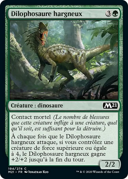 Dilophosaure hargneux, carte Magic M21 194 — extension Core Set 2021