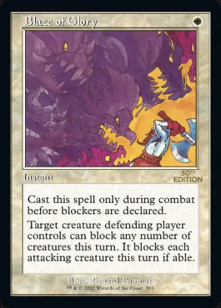 Blaze of Glory, carte Magic 30A 303 — extension 30th Anniversary Edition