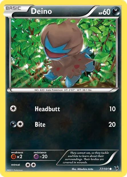 Deino, Pokémon card NVI 77 — Noble Victories set