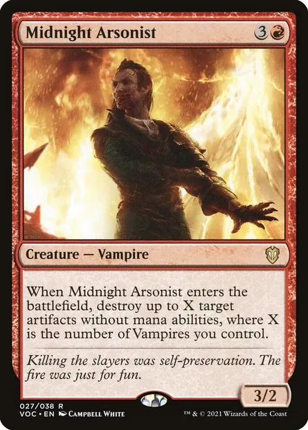 Midnight Arsonist, Magic card VOC 27 — Crimson Vow Commander set