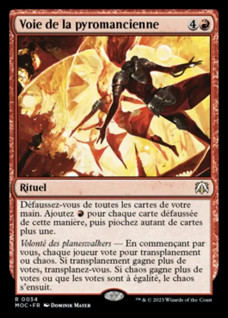 Voie de la pyromancienne, carte Magic MOC 34 — extension March of the Machine Commander