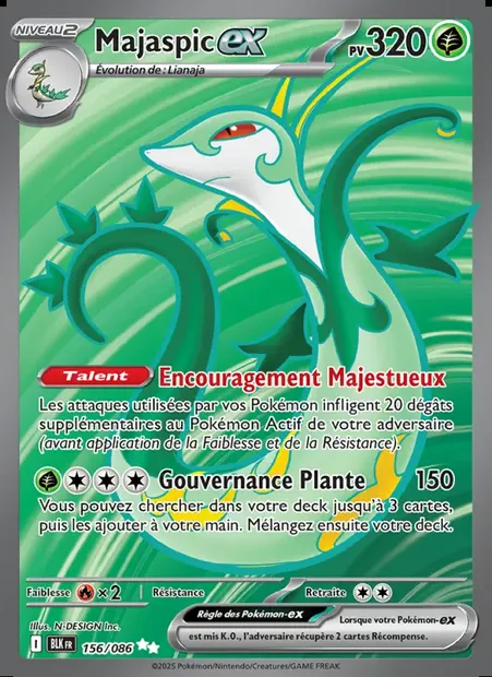 Majaspic-ex, carte Pokémon BLK 156 — extension Foudre Noire
