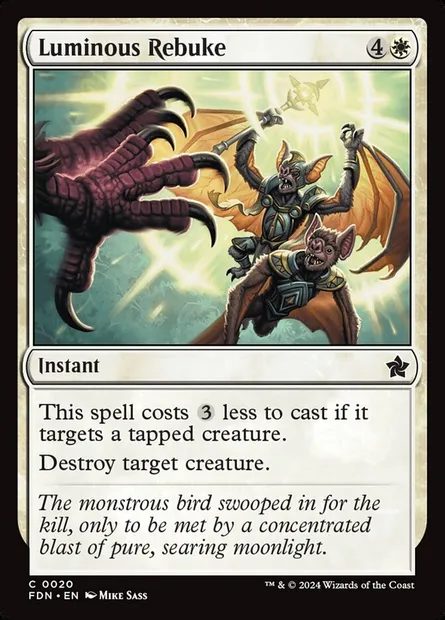 Luminous Rebuke, Magic card FDN 20 — Foundations set