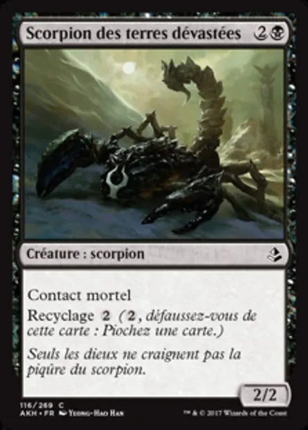 Scorpion des terres dévastées, carte Magic AKH 116 — extension Amonkhet