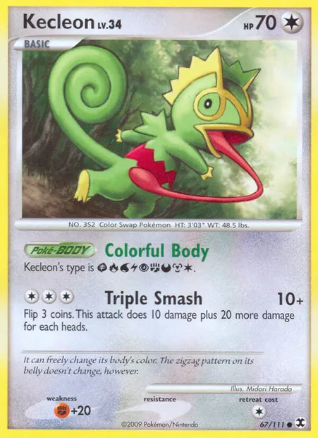 Kecleon, Pokémon card RR 67 — Rising Rivals set