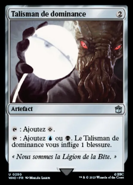 Talisman de dominance, carte Magic WHO 250 — extension Doctor Who