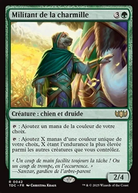 Militant de la charmille, carte Magic TDC 42 — extension Tarkir: Dragonstorm Commander