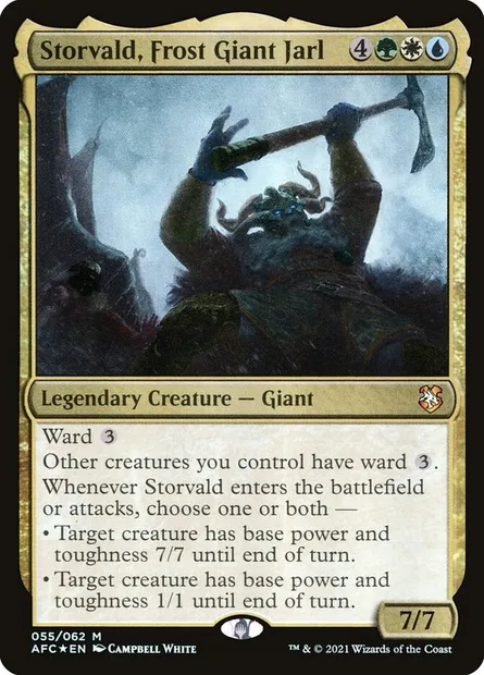 Storvald, Frost Giant Jarl, Magic card AFC 55 — Forgotten Realms Commander set