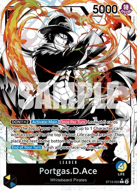Portgas.D.Ace, One Piece card ST13-002 — The Three Brothers set