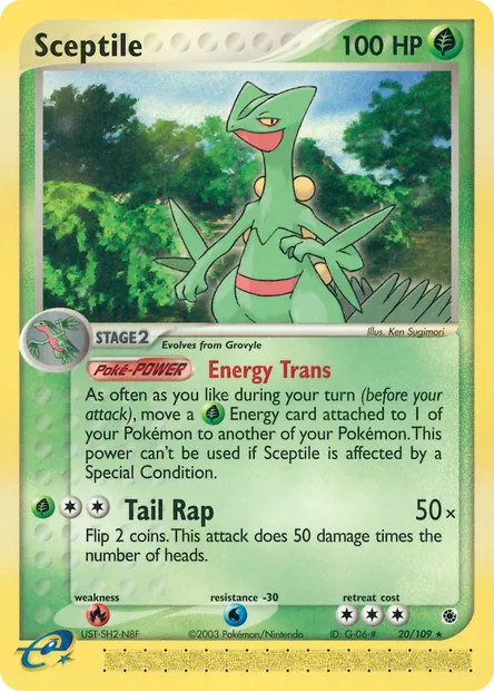 Sceptile, Pokémon card RS 20 — Ruby & Sapphire set