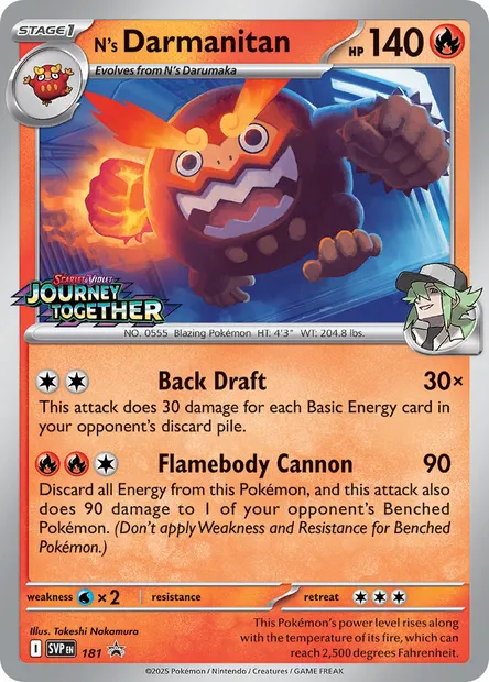 N's Darmanitan, Pokémon card PR-SV 181 — SVP Black Star Promos set