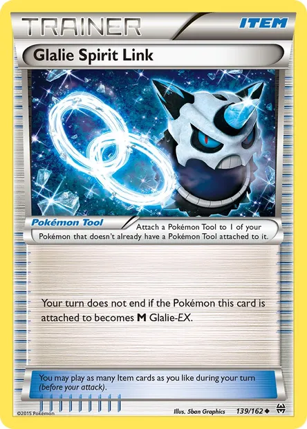 Glalie Spirit Link, Pokémon card BKT 139 — BREAKthrough set