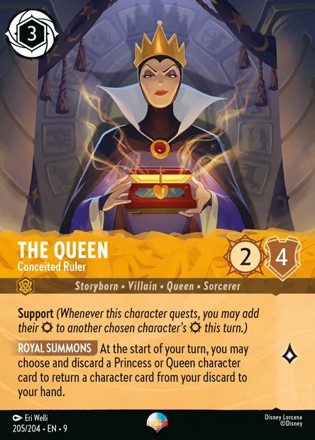 The Queen - Conceited Ruler, Disney Lorcana card CH9-205 — Fabled set