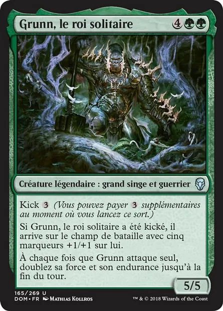 Grunn, le roi solitaire, carte Magic DOM 165 — extension Dominaria