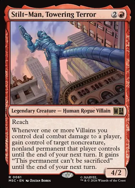Stilt-Man, Towering Terror, Magic card MSC 61 — Marvel Super Heroes Commander set