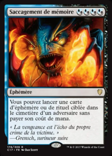 Saccagement de mémoire, carte Magic C17 178 — extension Commander 2017