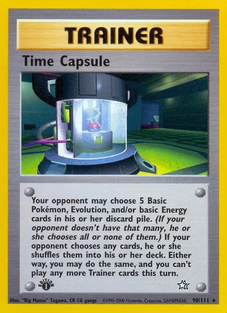 Time Capsule, Pokémon card NG 90 — Neo Genesis set