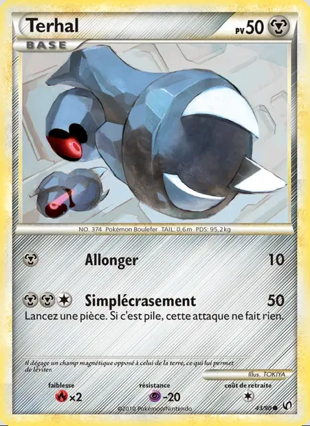 Terhal, carte Pokémon UD 43 — extension Indomptable