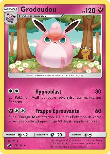 Grodoudou, carte Pokémon CIN 72 — extension Invasion Carmin